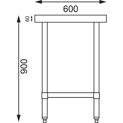 Vogue Stainless Steel Prep Table 600mm Vogue Stainless Steel Prep Table 600mm