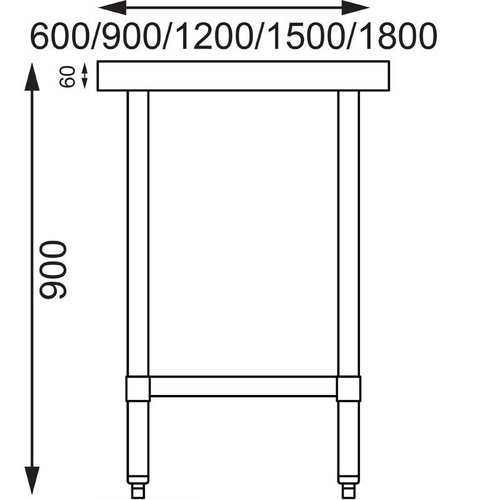 Vogue Stainless Steel Prep Table 600mm Vogue Stainless Steel Prep Table 600mm