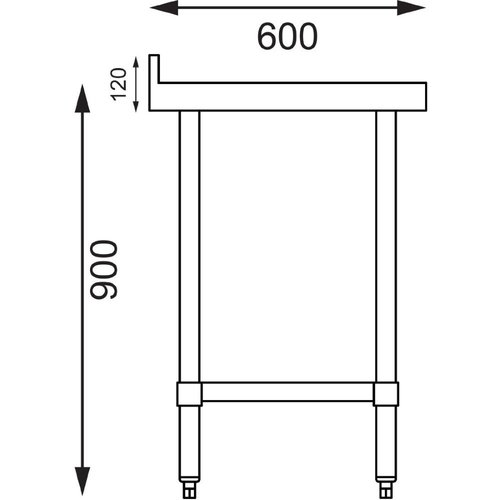 Vogue Stainless Steel Prep Table with Upstand 600mm Vogue Stainless Steel Prep Table with Upstand 600mm