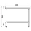 Vogue Stainless Steel Prep Table with Upstand 600mm Vogue Stainless Steel Prep Table with Upstand 600mm
