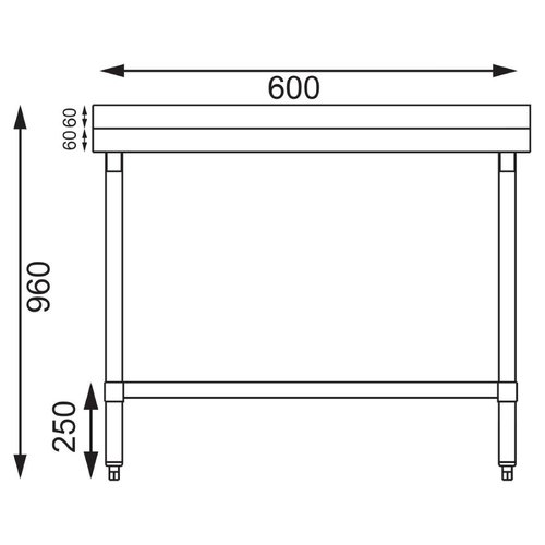 Vogue Stainless Steel Prep Table with Upstand 600mm Vogue Stainless Steel Prep Table with Upstand 600mm
