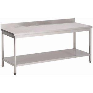 Gastro M Gastro-M Stainless Steel Preparation Table with Undershelf and Upstand 700mm