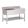 Gastro M Gastro-M S/S sink with undershelf and rear upstand Gastro M Gastro-M S/S sink with undershelf and rear upstand