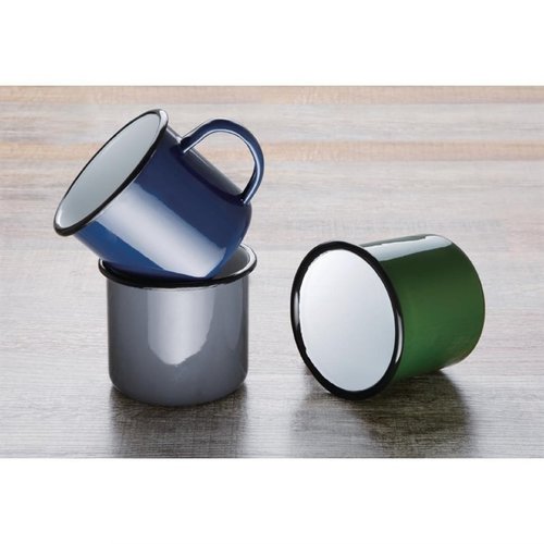 Olympia Enamel Mugs Green 350ml (Pack of 6) Olympia Enamel Mugs Green 350ml (Pack of 6)