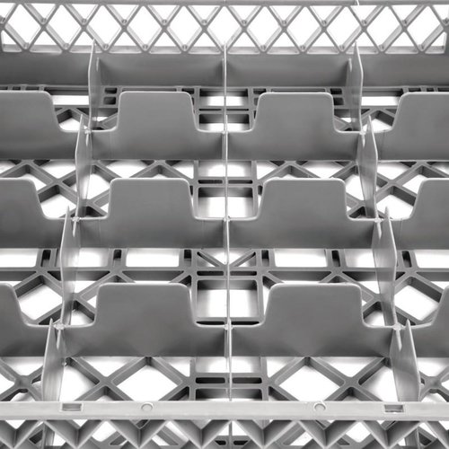Vogue Gray Dishwasher Glasses Basket 16 compartments / 500 x 500 x 100 mm Vogue Gray Dishwasher Glasses Basket 16 compartments / 500 x 500 x 100 mm