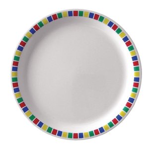 Kristallon Shallow Melamine Plate, Ø230 mm, FairgRound (Pack of 12) Kristallon Shallow Melamine Plate, Ø230 mm, FairgRound (Pack of 12)
