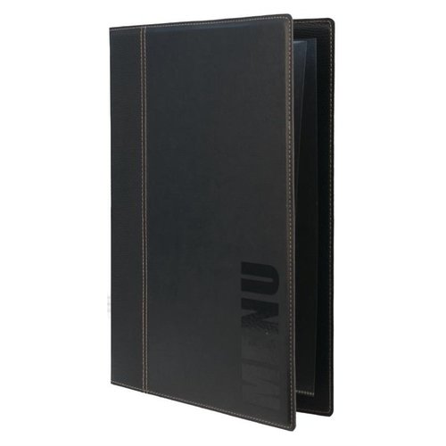Securit Contemporary Menu Cover Black A4 Securit Contemporary Menu Cover Black A4