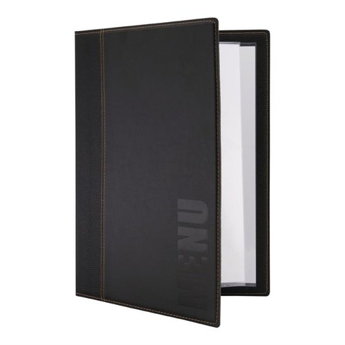 Securit Contemporary Menu Cover Black A4 Securit Contemporary Menu Cover Black A4