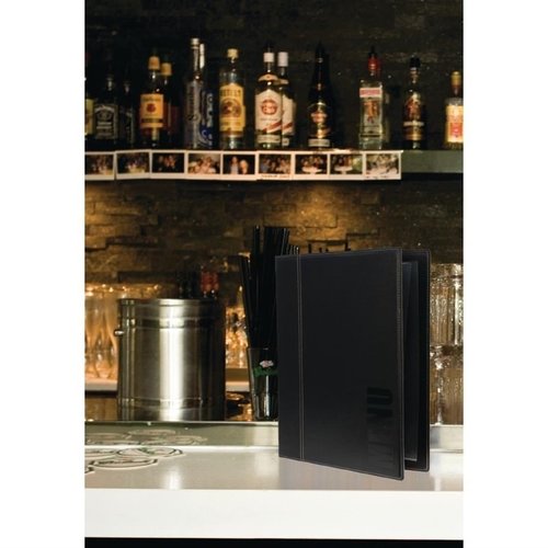 Securit Contemporary Menu Cover Black A4 Securit Contemporary Menu Cover Black A4