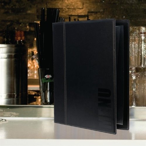 Securit Contemporary Menu Cover Black A4 Securit Contemporary Menu Cover Black A4