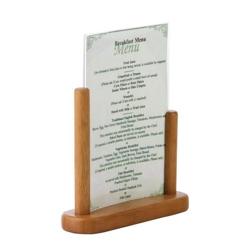 Securit Acrylic Menu Holder With Wooden Frame A5 Securit Acrylic Menu Holder With Wooden Frame A5