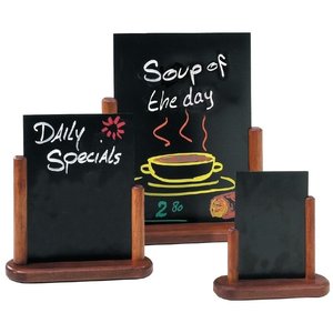Securit Half Frame Table Top Blackboard 170 x 155mm Mahogany Securit Half Frame Table Top Blackboard 170 x 155mm Mahogany