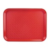 Kristallon Fast Food Polypropylene Rectangular Serving Tray 415 x 305 mm Red