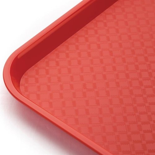 Kristallon Fast Food Polypropylene Rectangular Serving Tray 415 x 305 mm Red