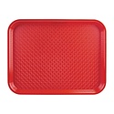 Kristallon Fast Food Polypropylene Rectangular Serving Tray 450 x 350 mm Red