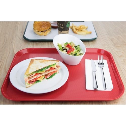 Kristallon Fast Food Polypropylene Rectangular Serving Tray 450 x 350 mm Red Kristallon Fast Food Polypropylene Rectangular Serving Tray 450 x 350 mm Red
