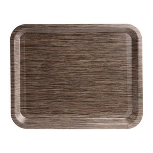 Roltex Melamine Rectangular Non-Slip Serving Tray GN 1/2 Brown