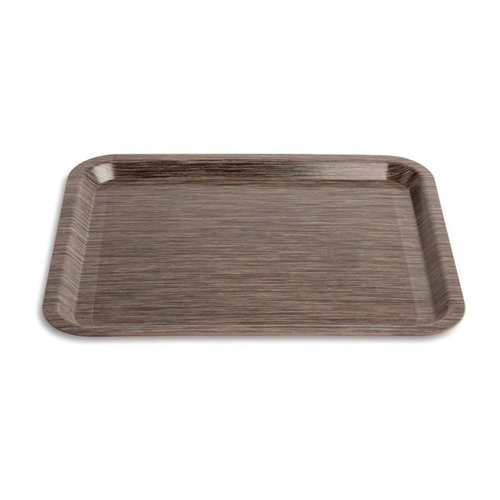 Roltex Melamine Rectangular Non-Slip Serving Tray GN 1/2 Brown