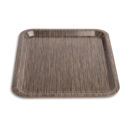 Roltex Melamine Rectangular Non-Slip Serving Tray GN 1/2 Brown