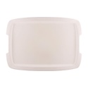 Roltex Prostokątna taca do serwowania 435 x 310 mm z polipropylenu, biała z uchwytami