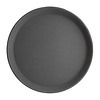 Kristallon Polypropylene Oval Non-Slip Serving Tray 280 x 280 mm Black