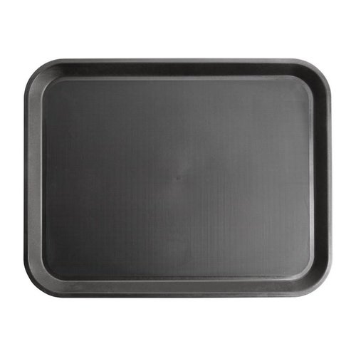 Kristallon Polypropylene Rectangular Non-Slip Serving Tray 405 x 305 mm Black Kristallon Polypropylene Rectangular Non-Slip Serving Tray 405 x 305 mm Black