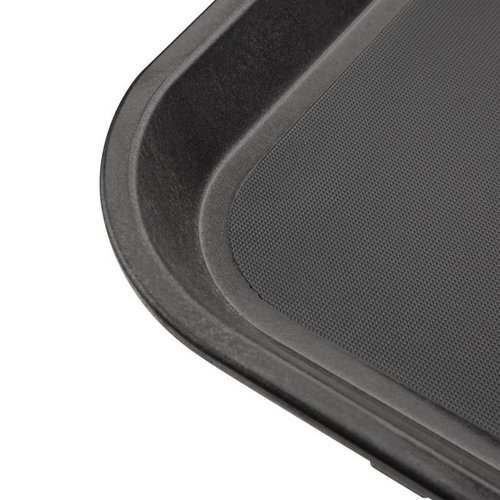 Kristallon Polypropylene Rectangular Non-Slip Serving Tray 405 x 305 mm Black Kristallon Polypropylene Rectangular Non-Slip Serving Tray 405 x 305 mm Black