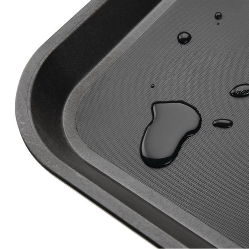 Kristallon Polypropylene Rectangular Non-Slip Serving Tray 405 x 305 mm Black Kristallon Polypropylene Rectangular Non-Slip Serving Tray 405 x 305 mm Black
