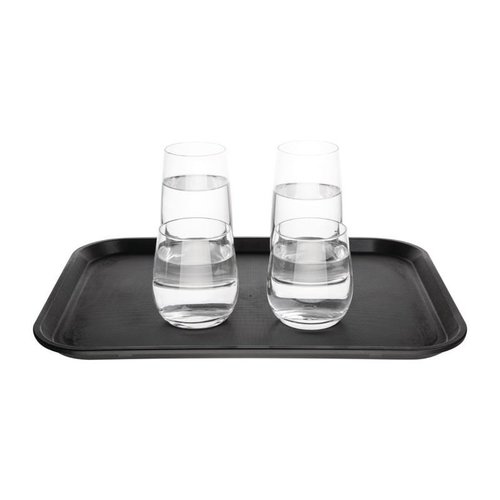 Kristallon Polypropylene Rectangular Non-Slip Serving Tray 405 x 305 mm Black Kristallon Polypropylene Rectangular Non-Slip Serving Tray 405 x 305 mm Black