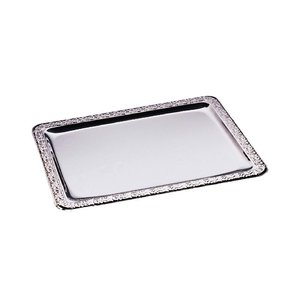 XXLselect Prostokątna taca do serwowania 420 x 310 mm ze stali nierdzewnej XXLselect Prostokątna taca do serwowania 420 x 310 mm ze stali nierdzewnej