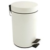 Bolero 3 L White Round Stainless Steel Pedal Bin, Lift Lid