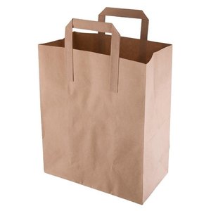 XXLselect Recycled Brown Paper Carrier Bags Medium (Pack of 250) XXLselect Recycled Brown Paper Carrier Bags Medium (Pack of 250)