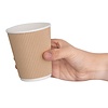 Fiesta Beige Disposable Coffee Cups Ripple Wall Kraft 225 ml (Pack of 500)