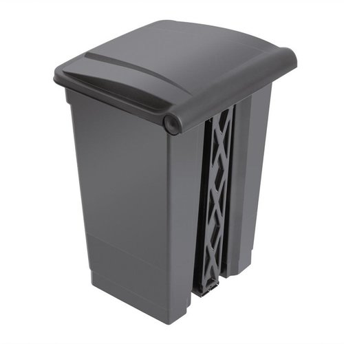 Jantex 45 L Black Polypropylene Pedal Bin, Lift Lid