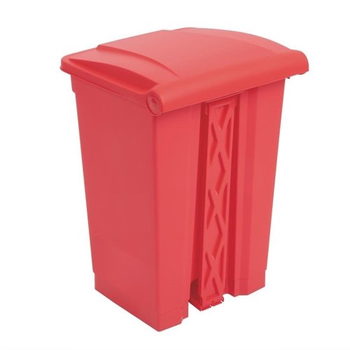 Jantex 45 L Red Polypropylene Pedal Bin, Lift Lid