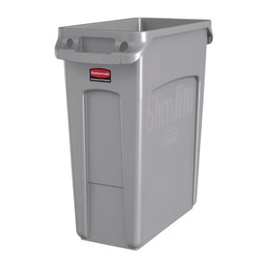 Rubbermaid 60 L Grey Plastic Slim Jim Bin