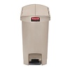 Rubbermaid 30 L Beige Polyethylene Resin Pedal Bin, Lift Lid