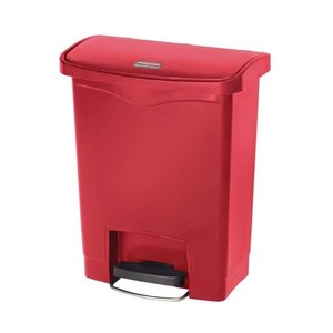 Rubbermaid 30 L Red Polyethylene Resin Pedal Bin, Lift Lid