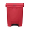 Rubbermaid 30 L Red Polyethylene Resin Pedal Bin, Lift Lid