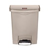 Rubbermaid 30 L Beige Polyethylene Resin Pedal Bin, Lift Lid