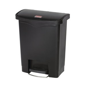 Rubbermaid 30 L Black Polyethylene Resin Pedal Bin, Lift Lid