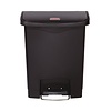 Rubbermaid 30 L Black Polyethylene Resin Pedal Bin, Lift Lid Rubbermaid 30 L Black Polyethylene Resin Pedal Bin, Lift Lid