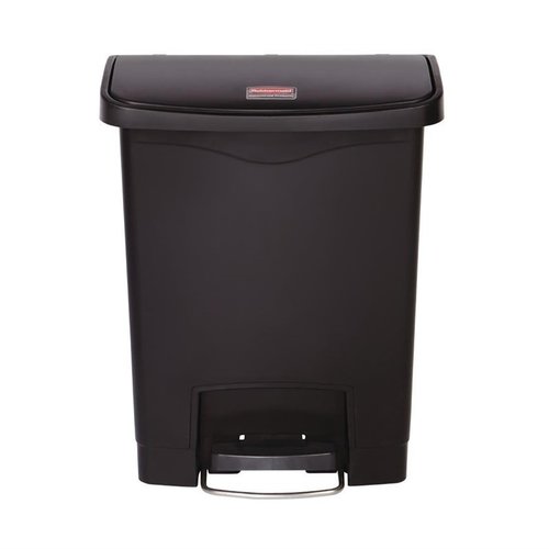 Rubbermaid 30 L Black Polyethylene Resin Pedal Bin, Lift Lid Rubbermaid 30 L Black Polyethylene Resin Pedal Bin, Lift Lid