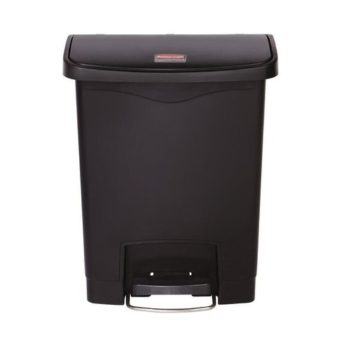Rubbermaid 30 L Black Polyethylene Resin Pedal Bin, Lift Lid
