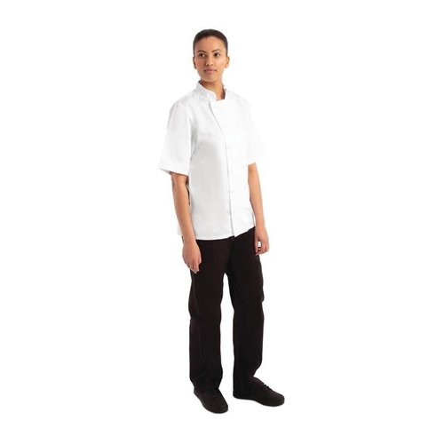Whites Chefs Clothing Whites Boston Unisex Short Sleeve Chefs Jacket White  XS Whites Chefs Clothing Whites Boston Unisex Short Sleeve Chefs Jacket White  XS