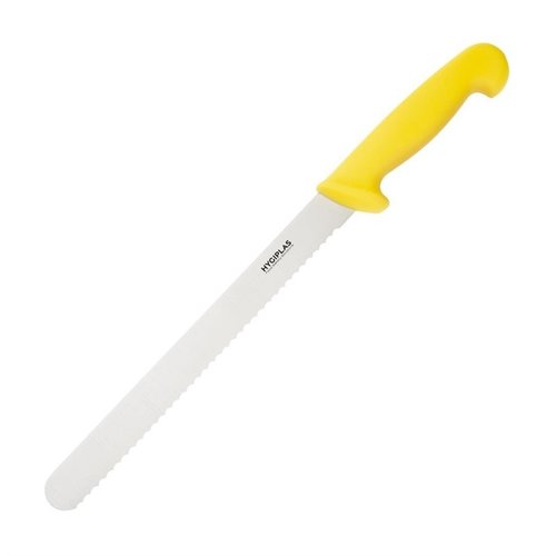 Hygiplas Ham Knife 255 mm, Colour Coded with Serrated Blade Yellow Hygiplas Ham Knife 255 mm, Colour Coded with Serrated Blade Yellow