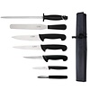 Hygiplas 7 Piece Knife Set with Chefs Knife 20 cm and Wallet