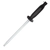 Vogue Round Chrome Knife Sharpening Steel 255 mm with Black Handle
