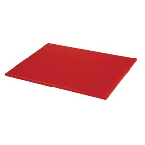Hygiplas Deska do krojenia z polietylenu o wysokiej gęstości 450 x 300 mm czerwona Hygiplas Deska do krojenia z polietylenu o wysokiej gęstości 450 x 300 mm czerwona