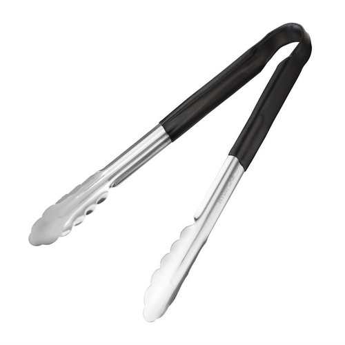 Vogue Colour Coded Black Serving Tongs 11" Vogue Colour Coded Black Serving Tongs 11"
